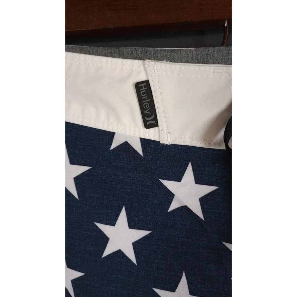 Hurley Phantom Board Shorts Mens 30 USA Flag Red White Blue Patriotic Stretch